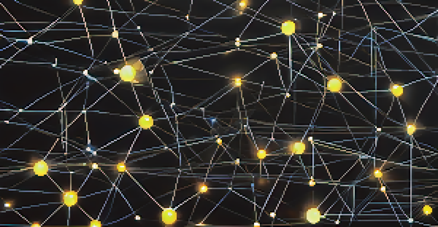 An abstract image depicting interconnected glowing orbs, representing decentralized storage and data flow in a digital network.