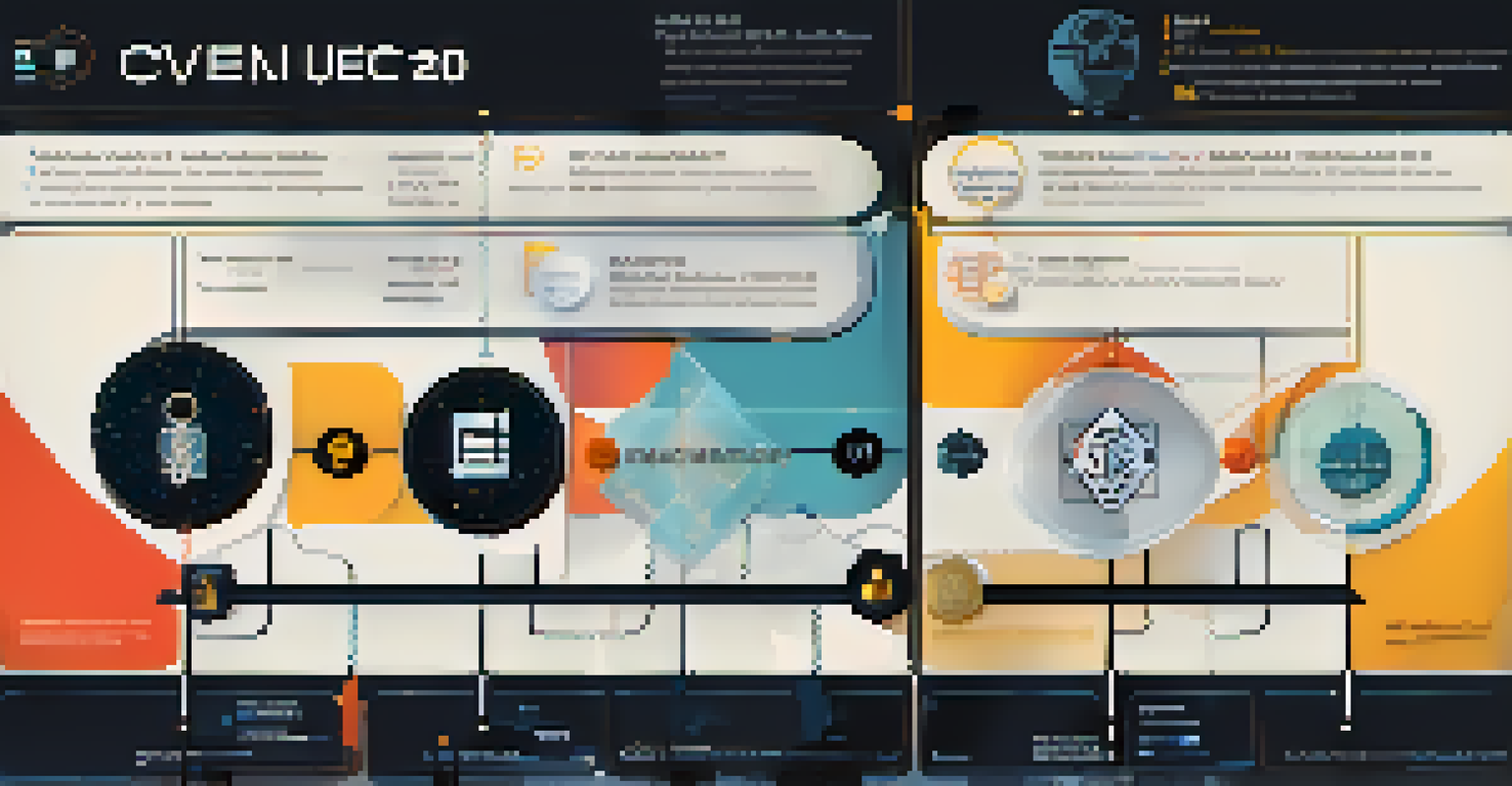 A timeline illustration showing the evolution of token standards from ERC-20 to ERC-721, with distinct icons and a blockchain-themed background.