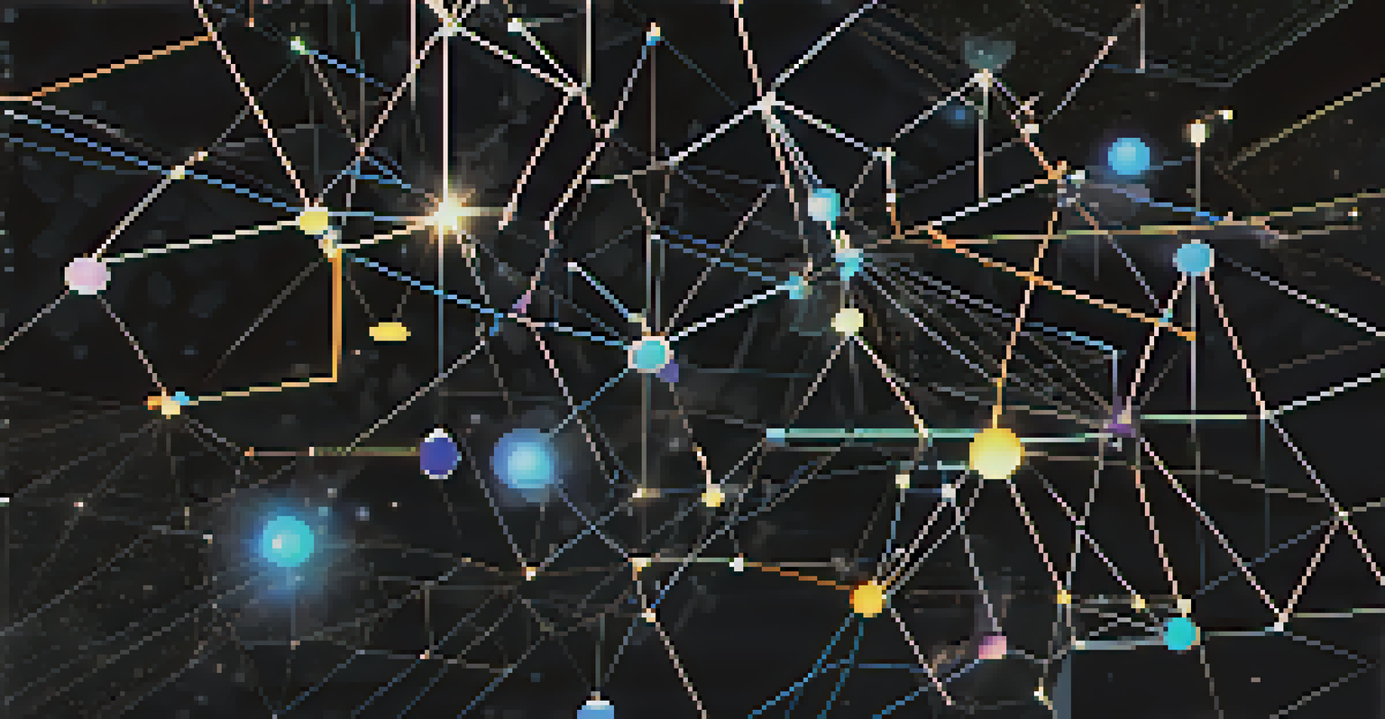 An abstract image showing interconnected geometric shapes symbolizing blockchain interoperability.