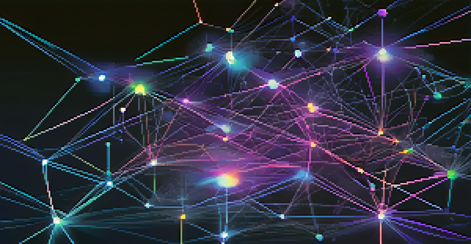 An abstract image showing interconnected nodes and a glowing blockchain, representing decentralized identity.