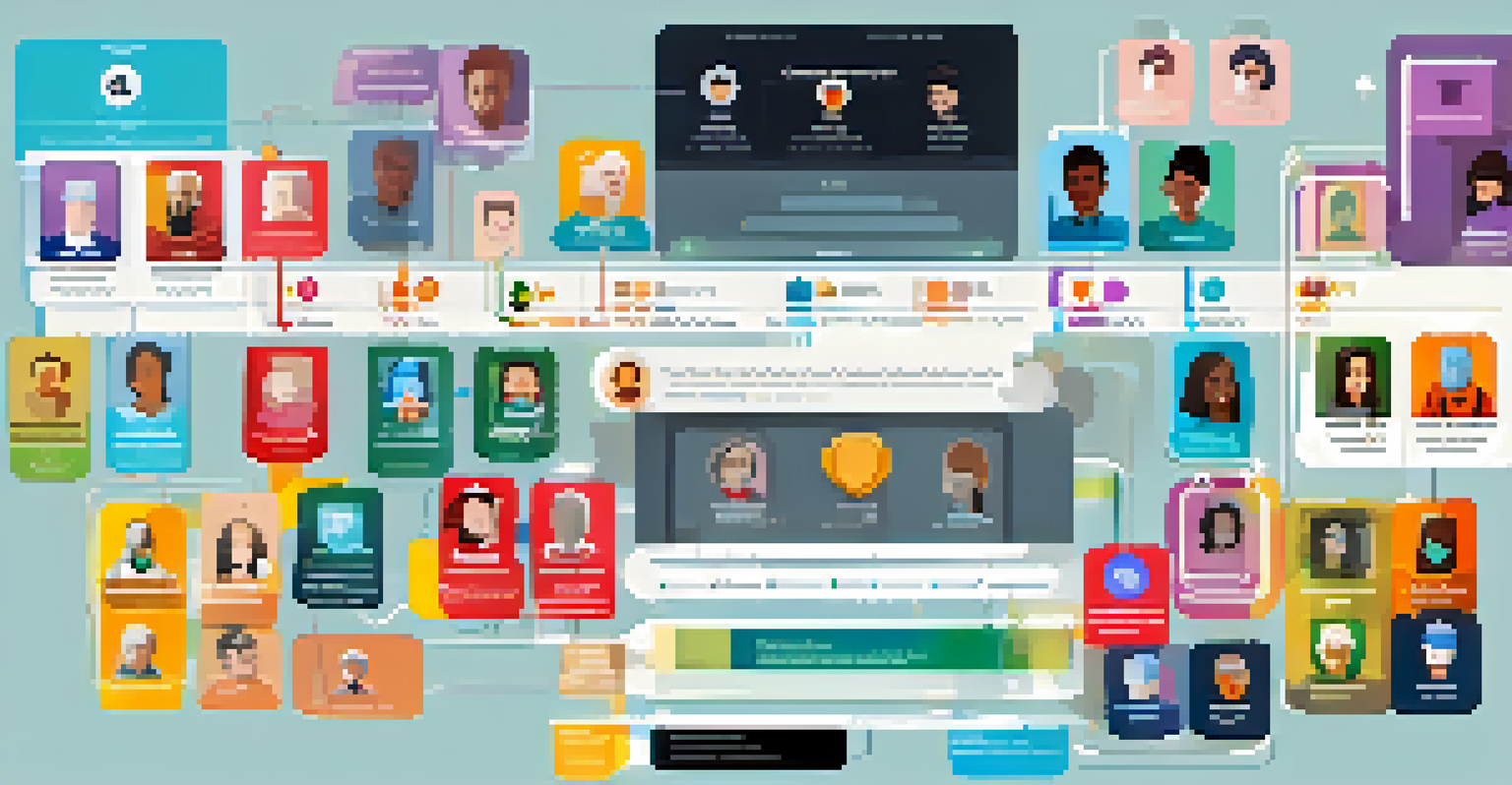 A digital interface illustrating a decentralized reputation system with user profiles and trust ratings.