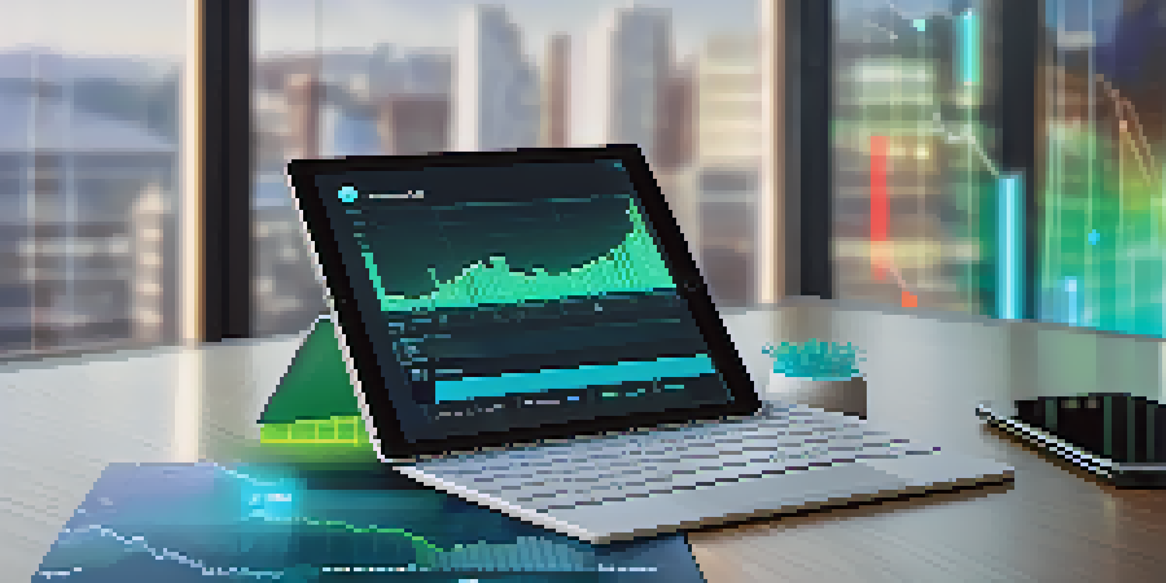 A digital tablet showing a coded Ethereum smart contract with graphs and blockchain data in a modern office.