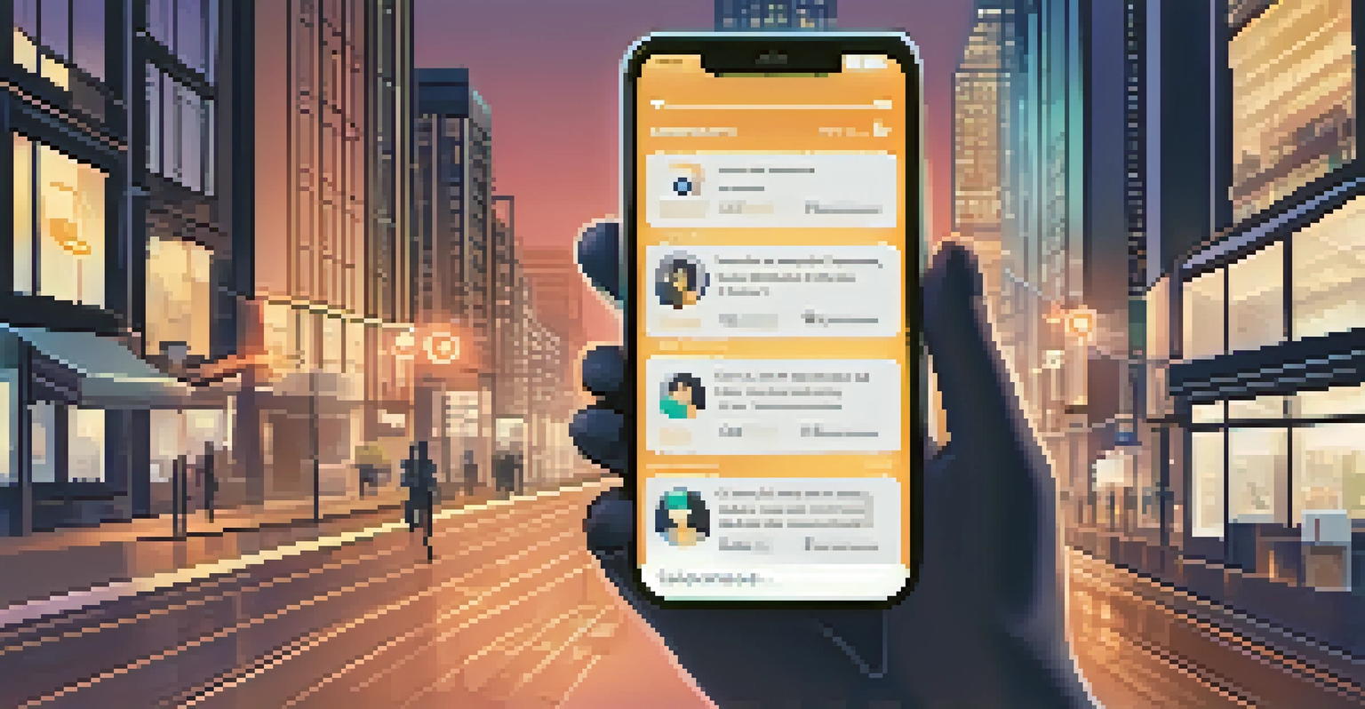 A smartphone displaying an interface for managing decentralized identities against a blurred urban background.