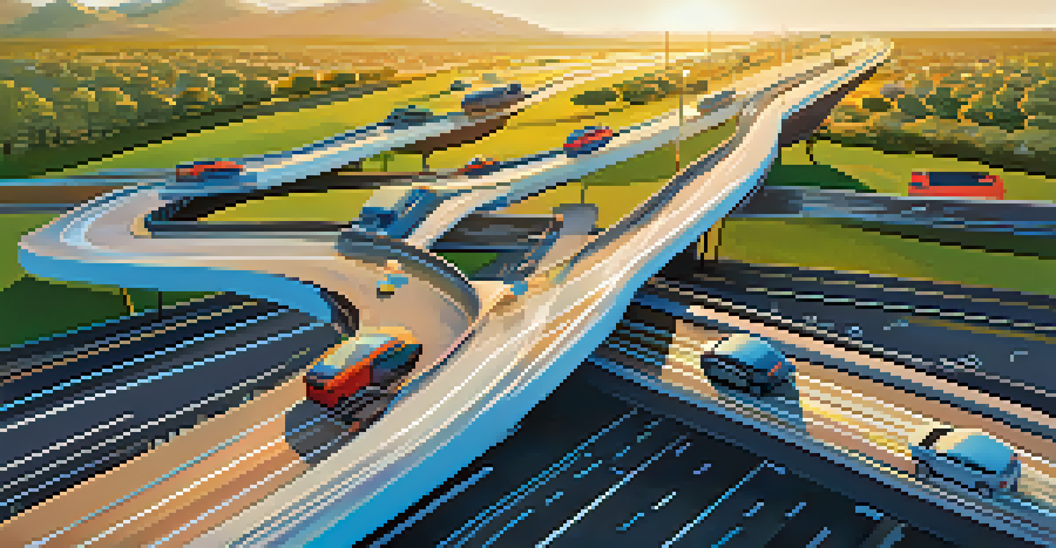 A multi-lane highway illustration symbolizing Layer 2 solutions for Ethereum, with color-coded lanes for different transaction types.