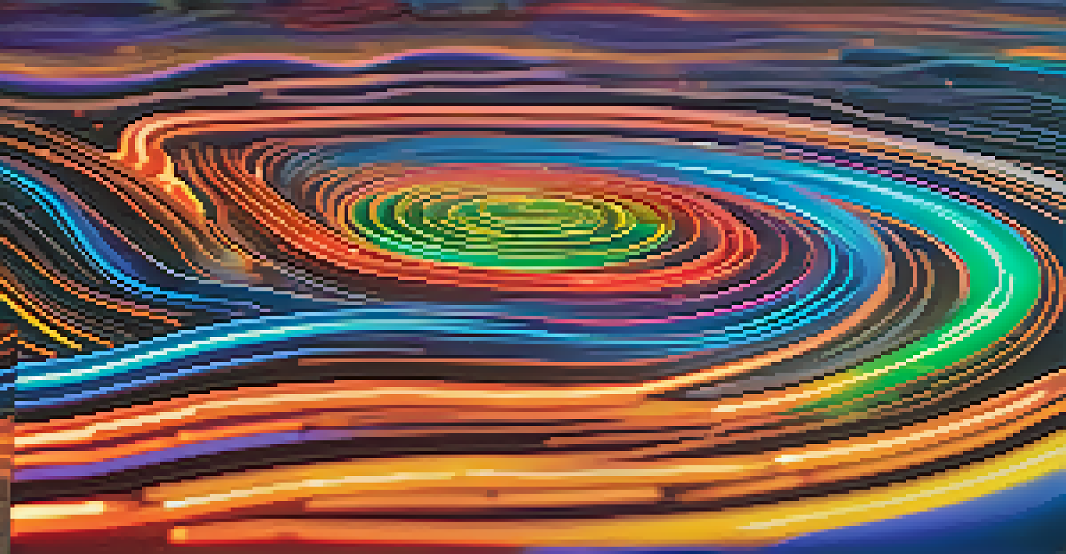 An abstract digital artwork representing liquidity pools in DeFi with colorful flowing shapes, set against a futuristic background.