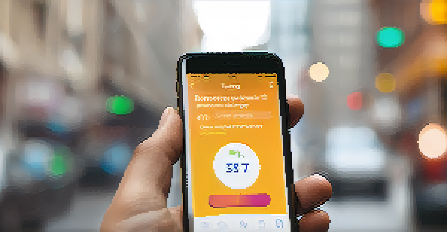 A close-up of a smartphone screen with a user-friendly decentralized insurance app interface and a blurred background of a smiling person.