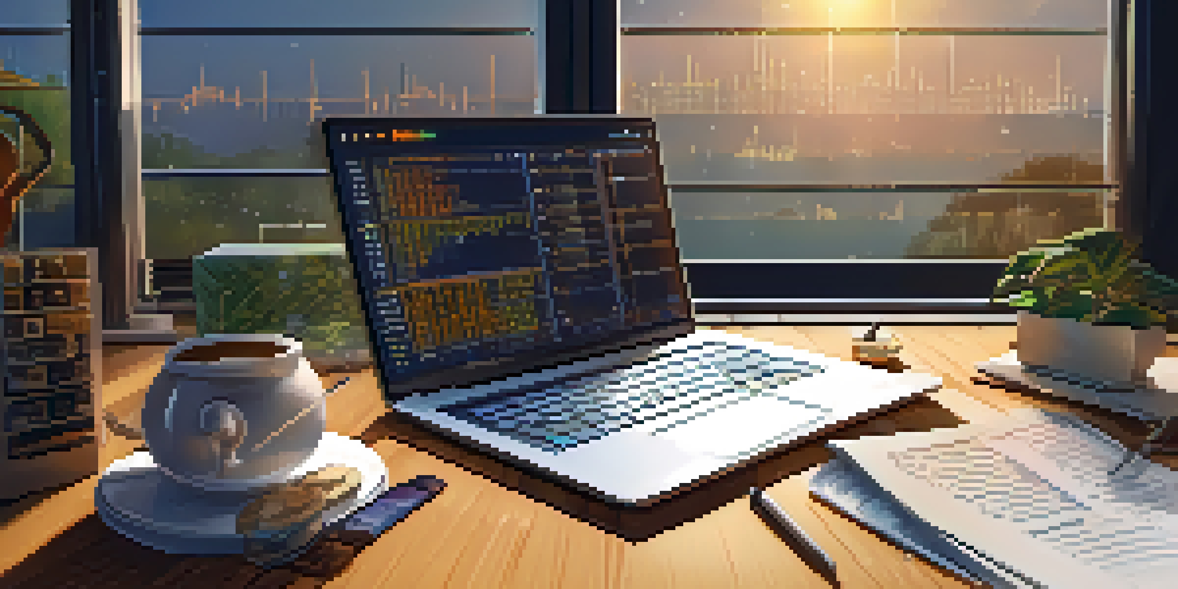 A person recording cryptocurrency transactions at a desk with a laptop and various tax preparation materials.