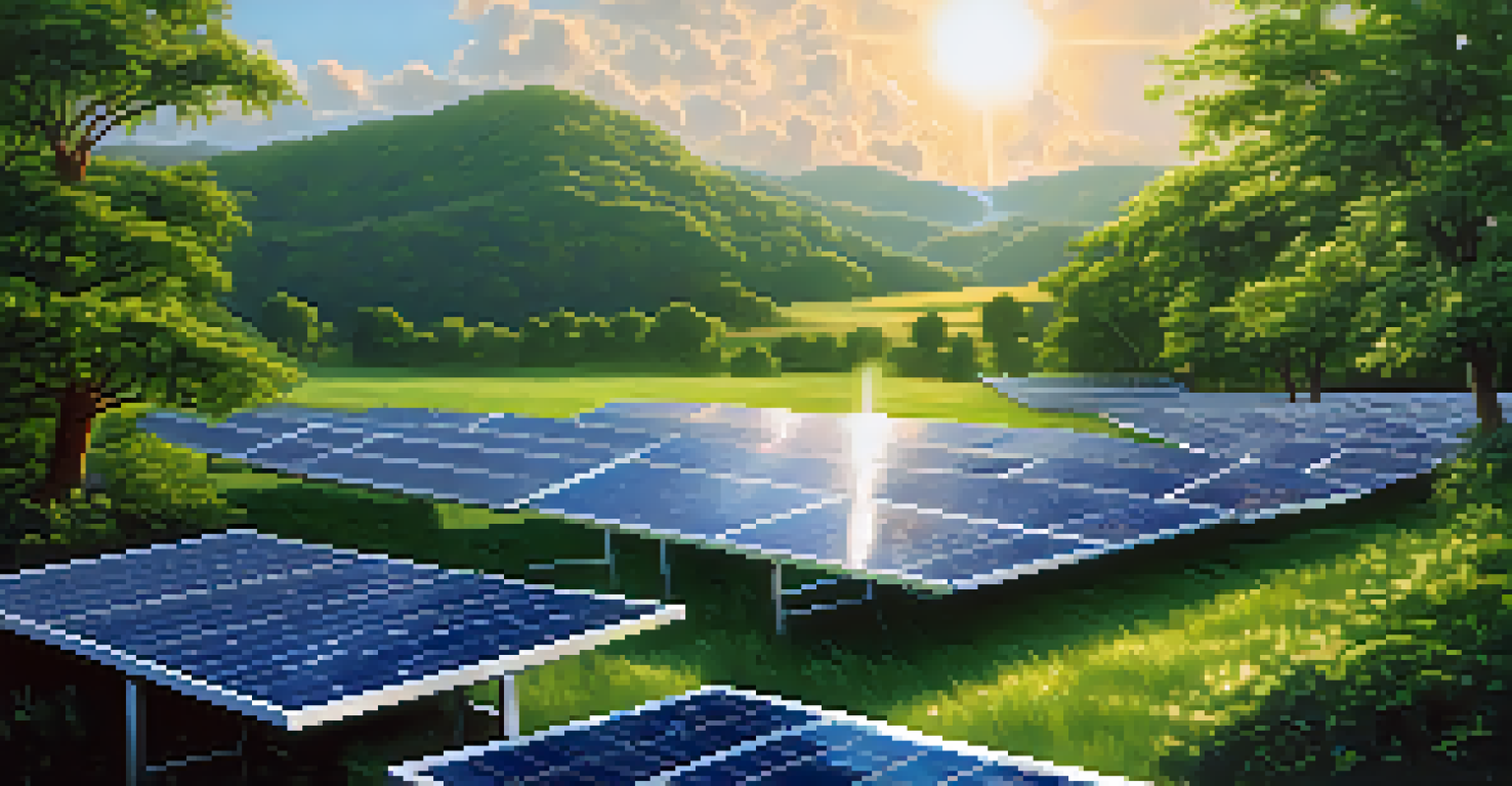 An artistic depiction of the Ethereum logo integrated with greenery and solar panels, representing sustainability in technology.