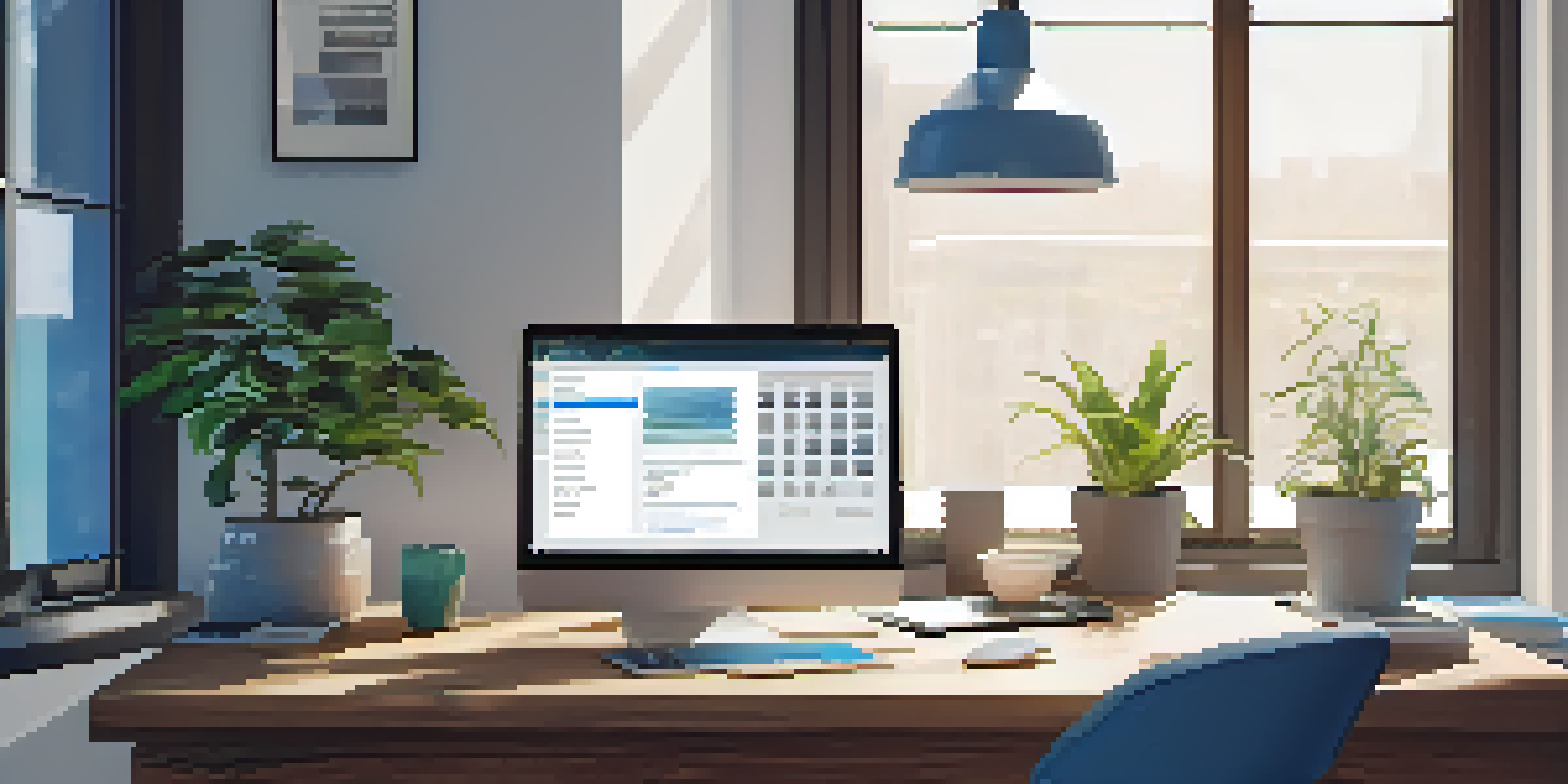 A bright modern workspace with a laptop showing Ethereum code, natural light, and tech gadgets on a wooden desk.