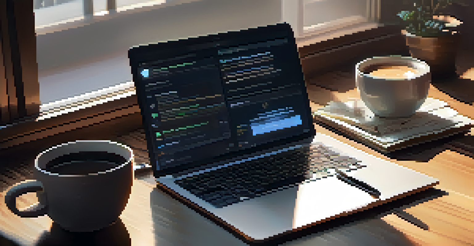 A user setting up an Ethereum wallet on a laptop in a cozy workspace with notes and coffee.