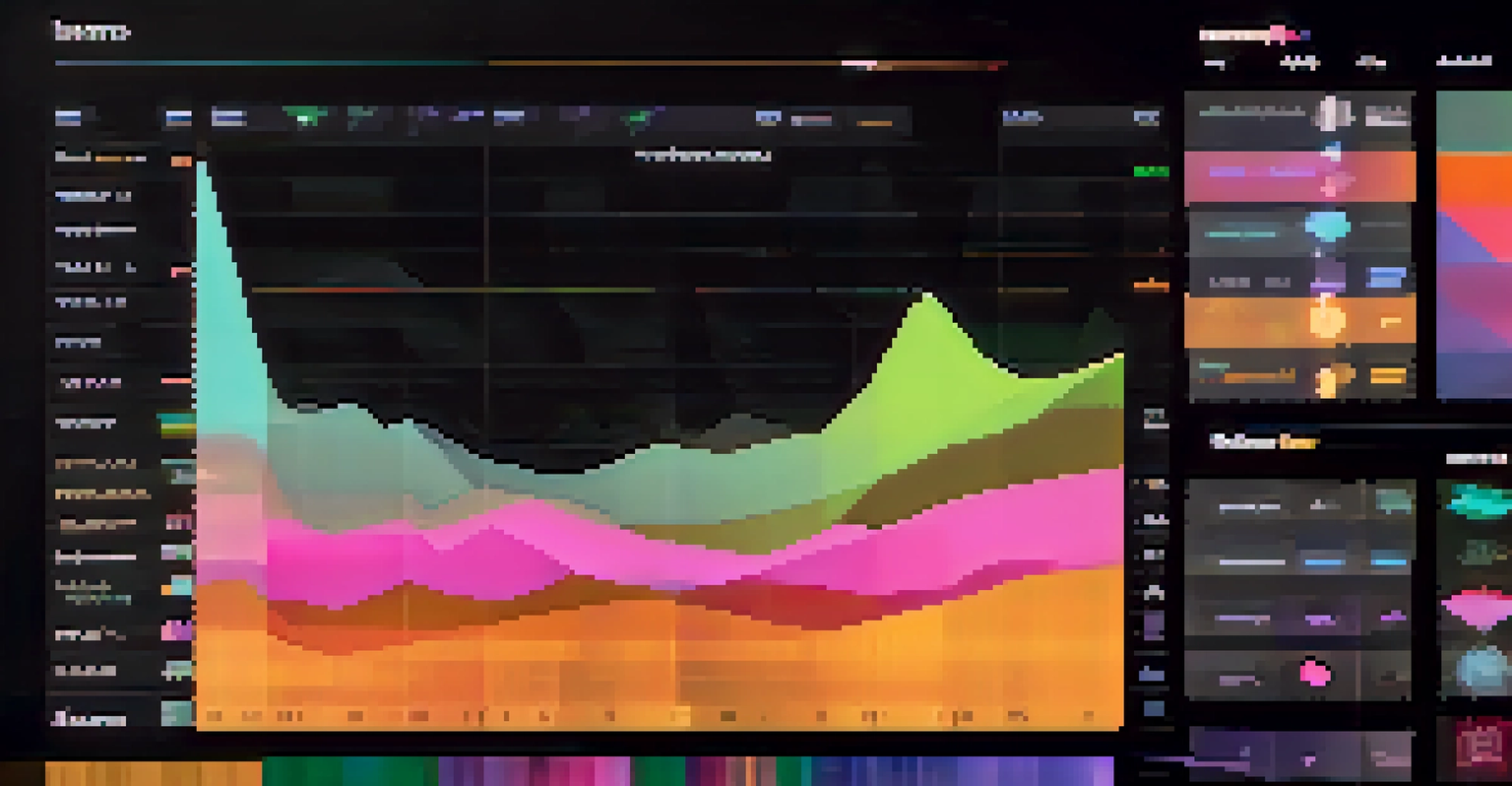 A modern workspace showcasing a diversified DeFi portfolio with colorful cryptocurrency coins and market trend graphs on a digital tablet.