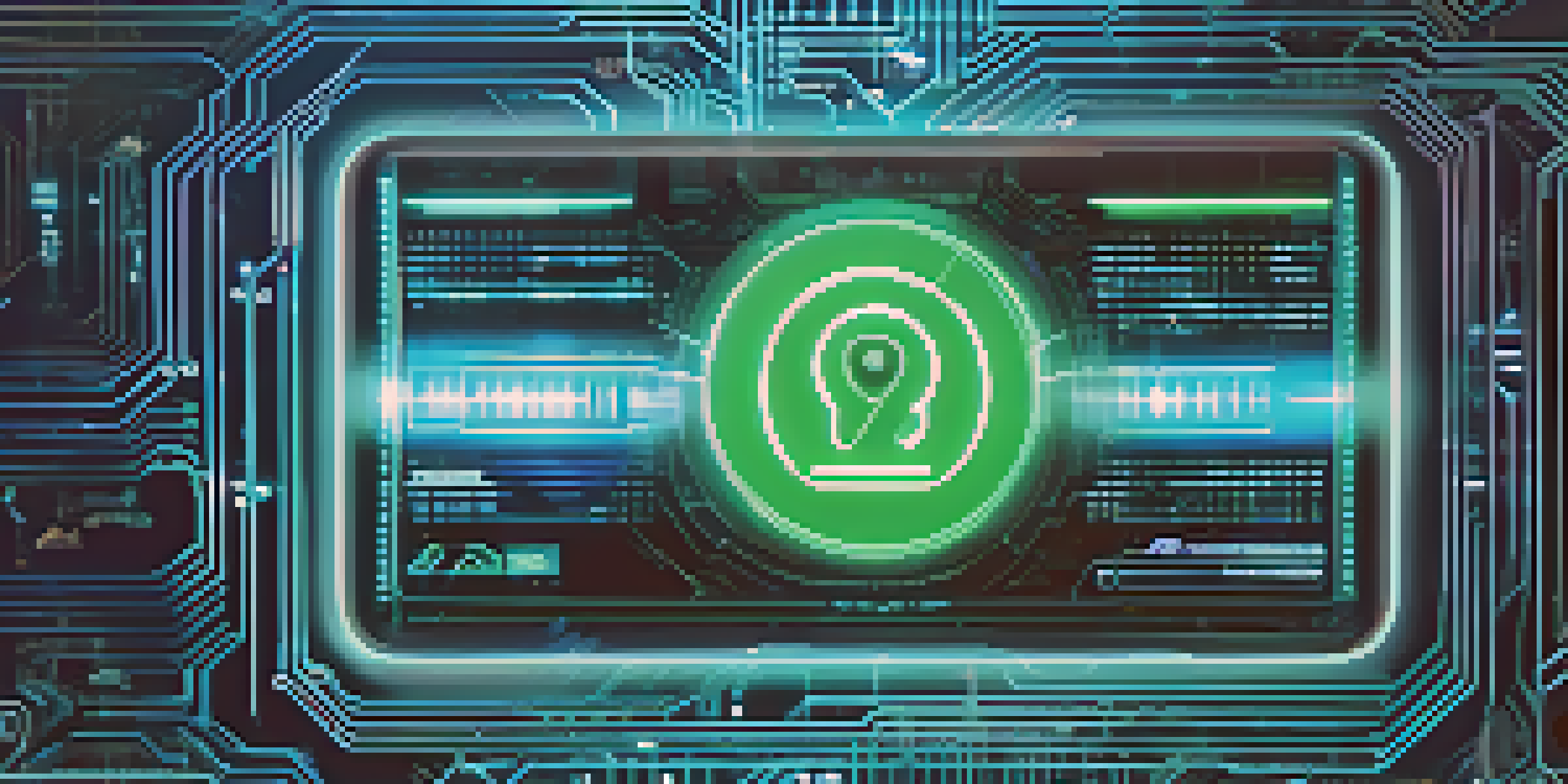 A holographic digital identity card with glowing circuit patterns in blue and green colors, representing digital security.