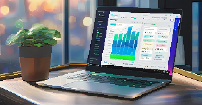 A laptop displaying a decentralized finance platform interface with graphs and statistics about cryptocurrency lending and borrowing.