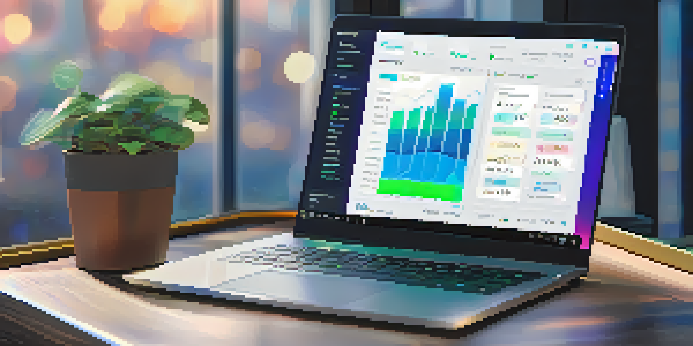 A laptop displaying a decentralized finance platform interface with graphs and statistics about cryptocurrency lending and borrowing.