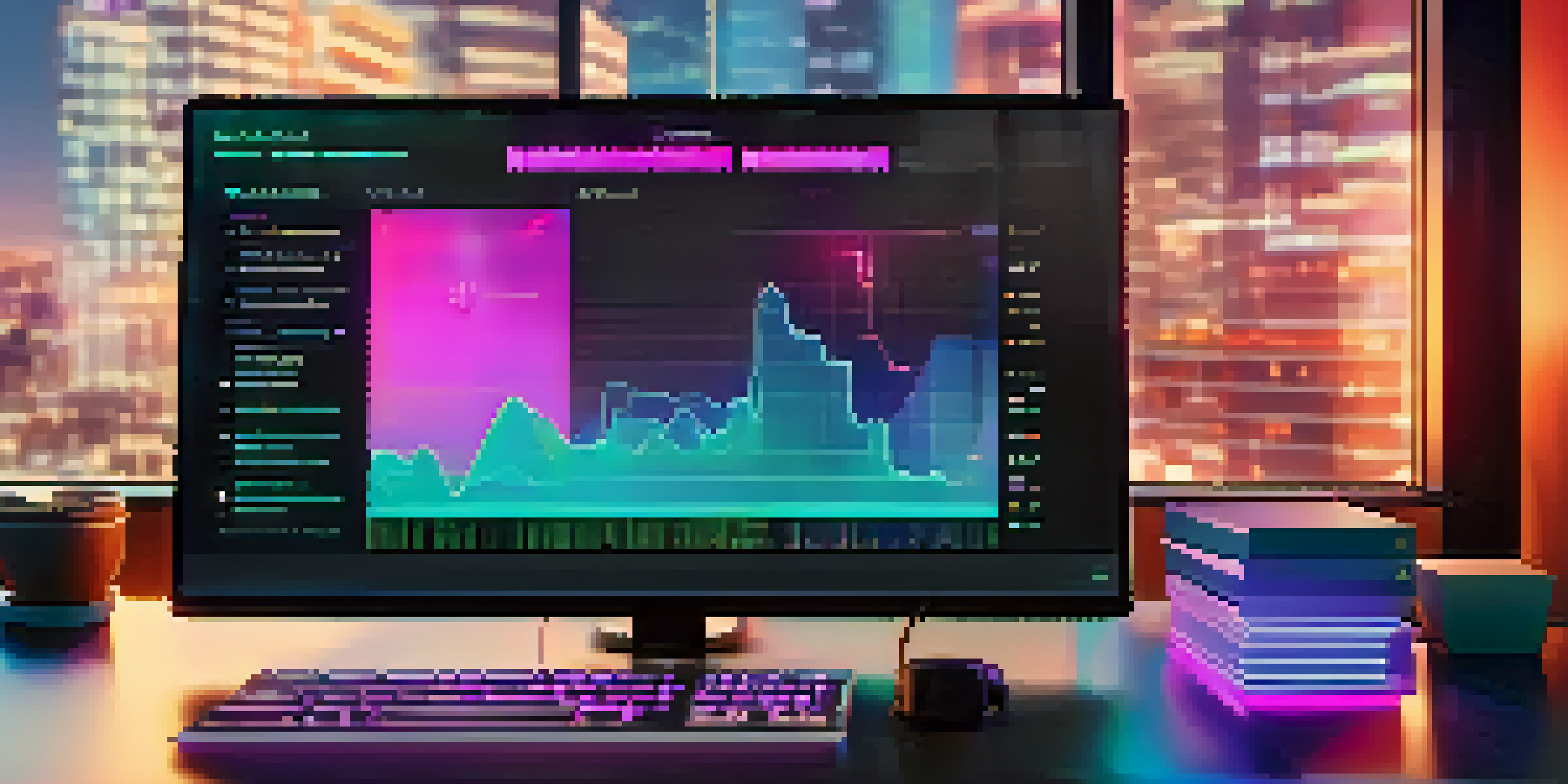 A computer screen displaying Ethereum blockchain interface with smart contracts and transaction data, set in a modern office environment.