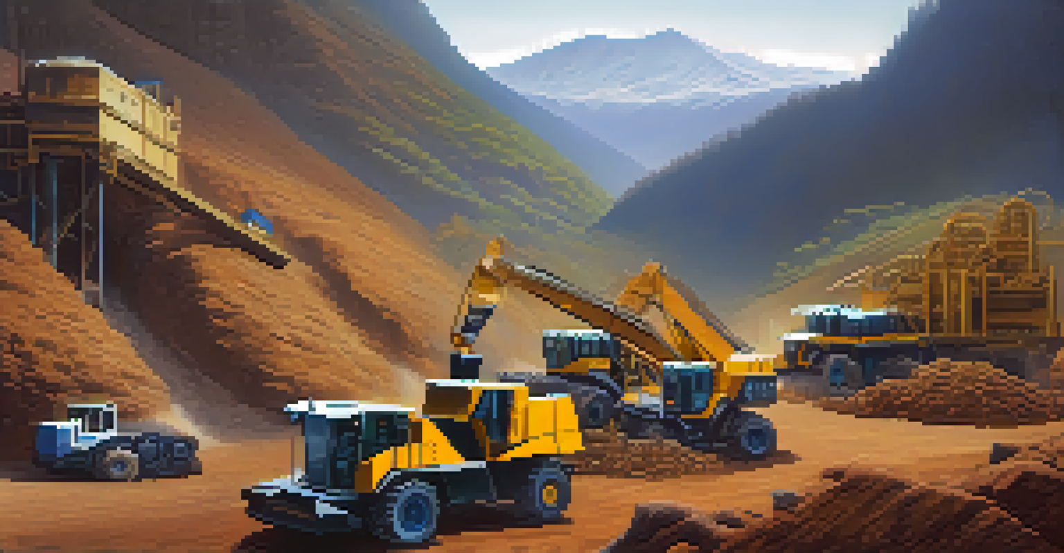 A split scene showing the transition from energy-intensive mining to a peaceful staking process in nature.
