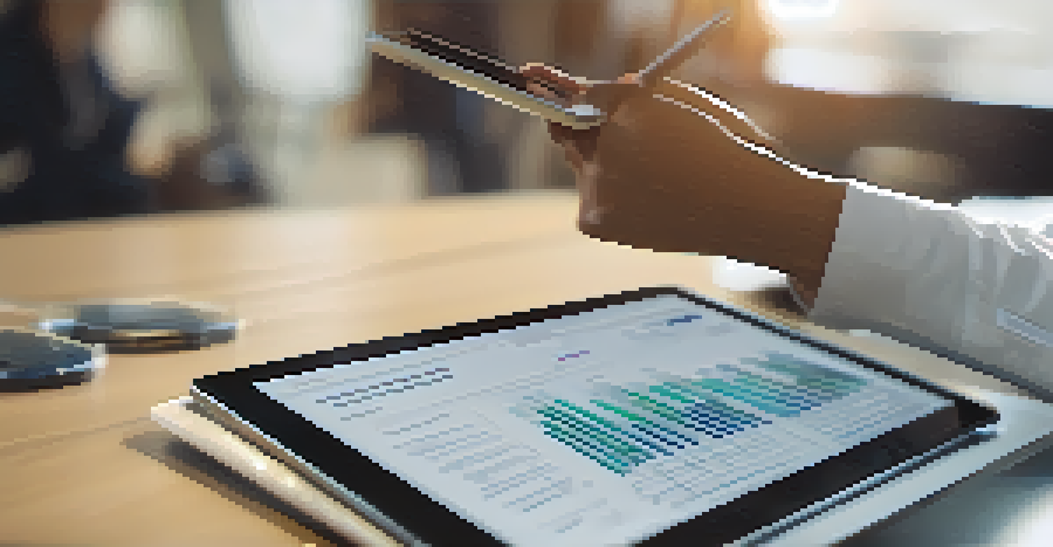 Hands holding a tablet showing a smart contract for a non-profit, with clear visuals of fund allocation.