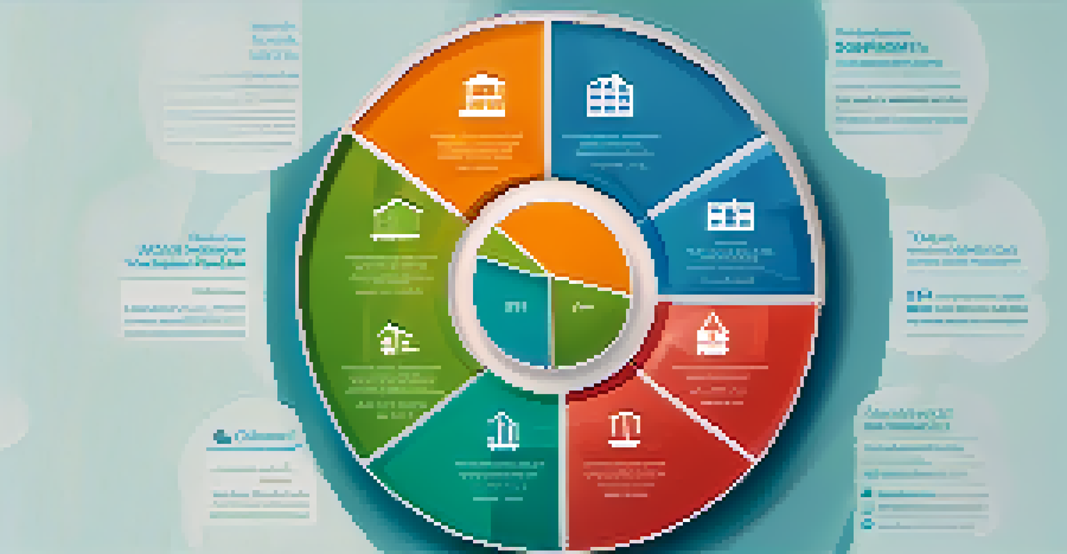 An infographic showing a pie chart of real estate properties with slices representing different investors, set against a light blue and green background.