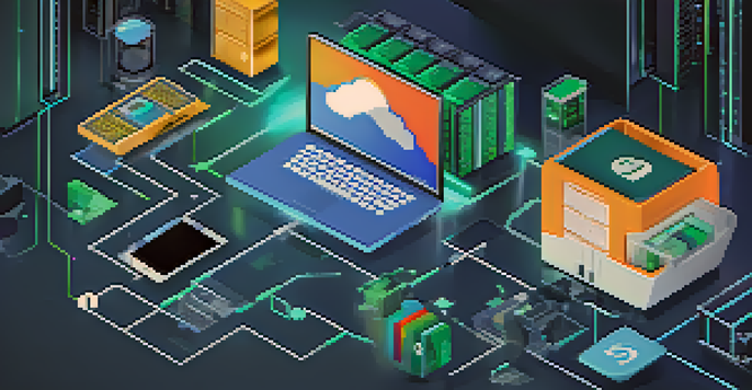 A split-screen image contrasting traditional storage solutions on one side with a laptop showing Google Drive and decentralized storage on the other side illustrated with interconnected nodes.