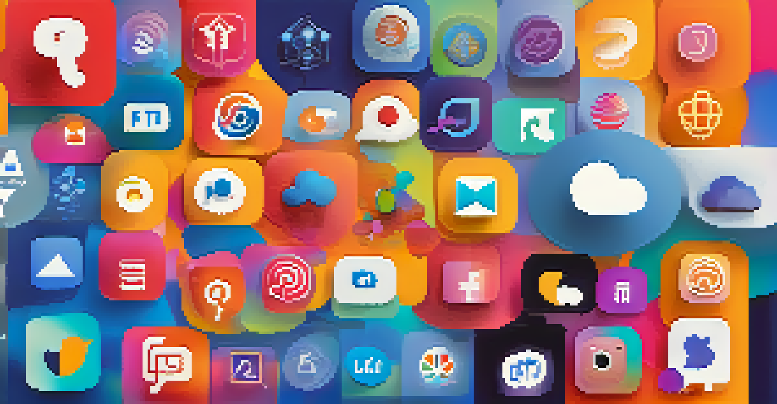 An artistic depiction of logos from decentralized social networks, showcasing their interconnectedness and community focus.