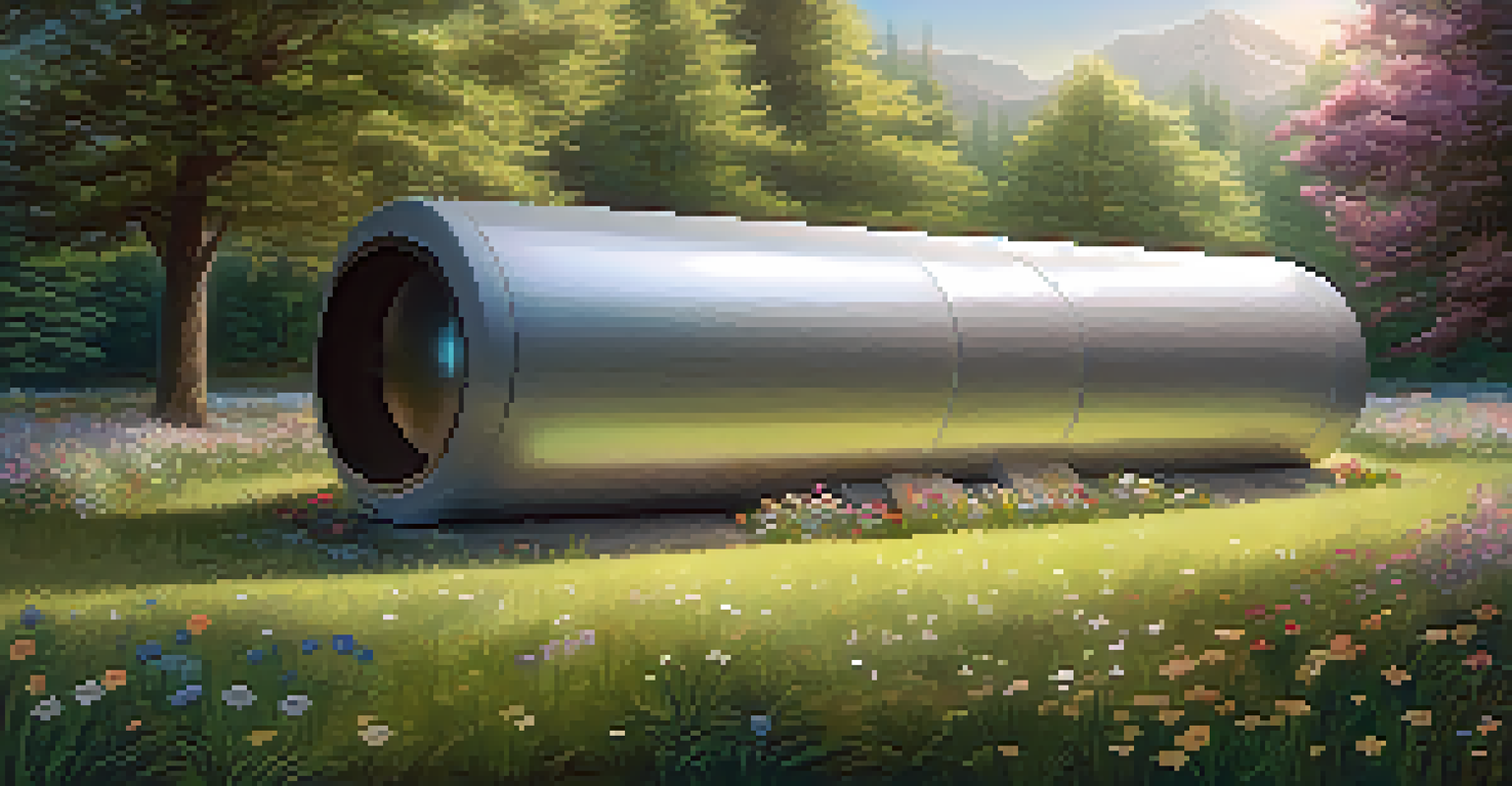 A decorative time capsule in an outdoor setting, surrounded by nature, symbolizing the concept of permanent data storage.
