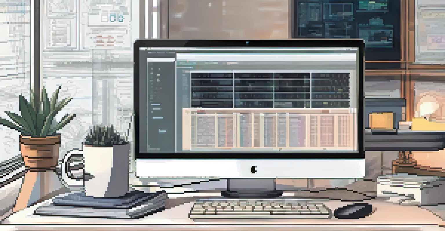 A developer's workspace with dual monitors displaying Solidity code, a digital notepad, and warm ambient lighting.
