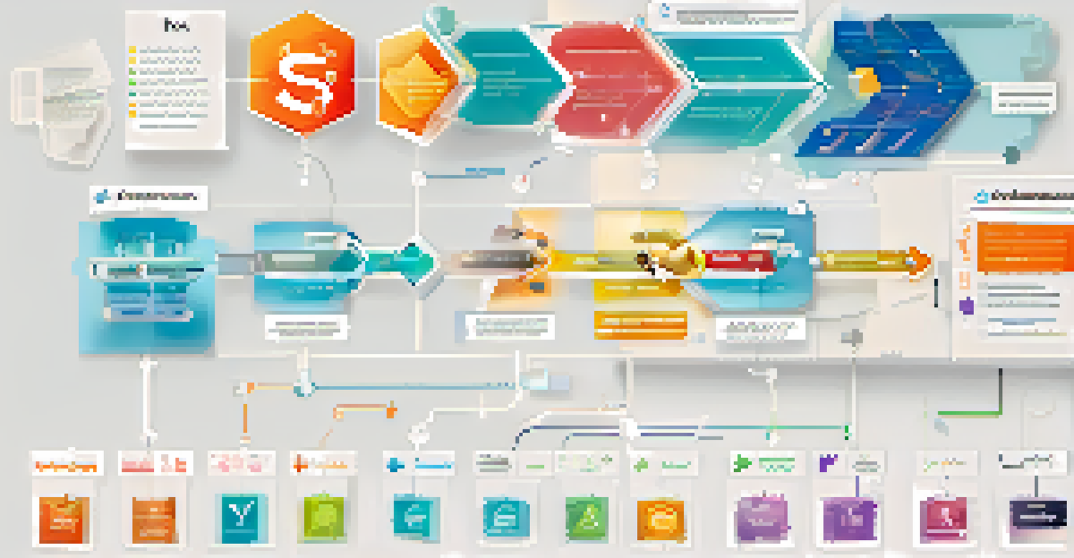 An infographic displaying the process of creating synthetic assets on Ethereum, featuring colorful icons and a flowchart layout.