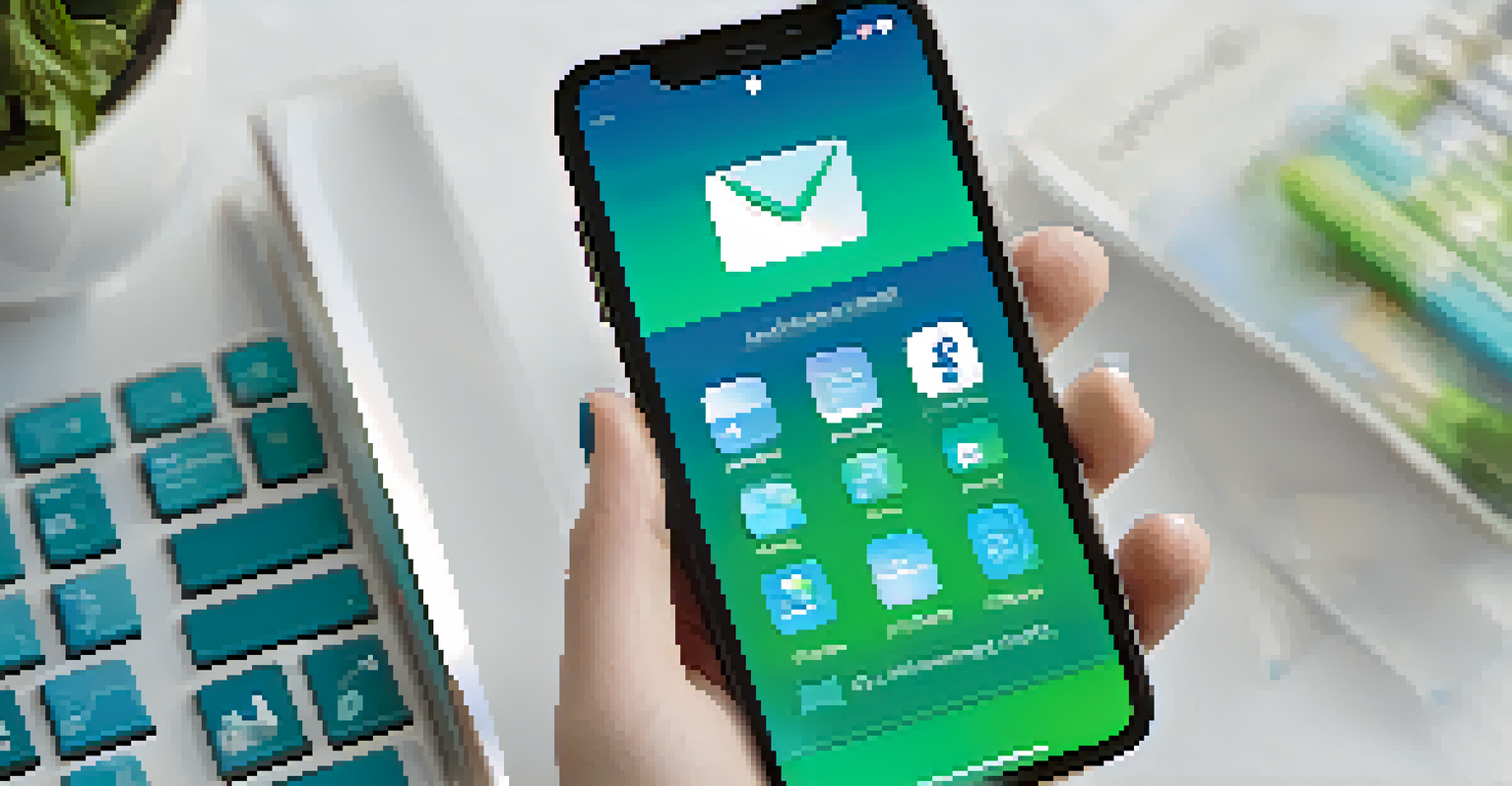 A smartphone displaying a user interface with multiple online services accessible through single login, surrounded by floating application icons.