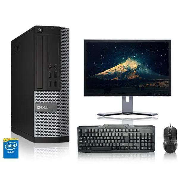 FULL SET with 19'' Monitor, Keyboard, Mouse) Dell Desktop Computer Core i3 4GB 500GB HDD tower Complete desktop Black