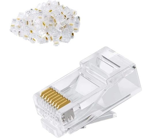 Cat6 RJ45 Ends, CableCreation Cat6 Connector, Cat6 / Cat5e RJ45 Connector, Ethernet Cable Crimp Connectors UTP Network Plug for Solid Wire and Standard Cable, Transparent