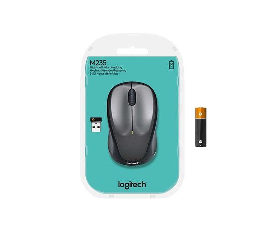 Logitech M235 Wireless USB Mouse for Windows and Mac - Black/Grey