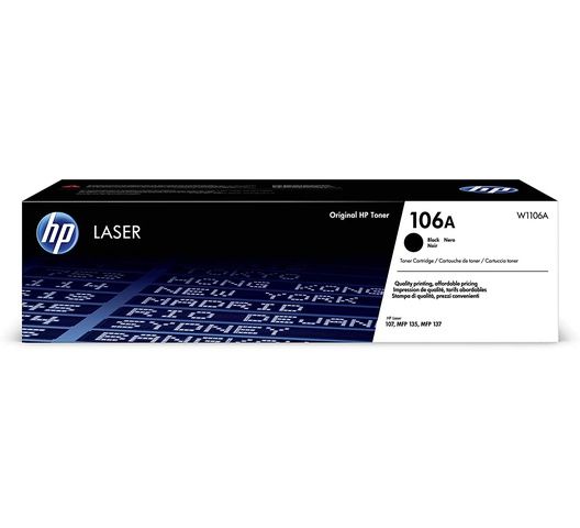 HP 106A Black Laser Toner Cartridge, W1106A (Cartridge)