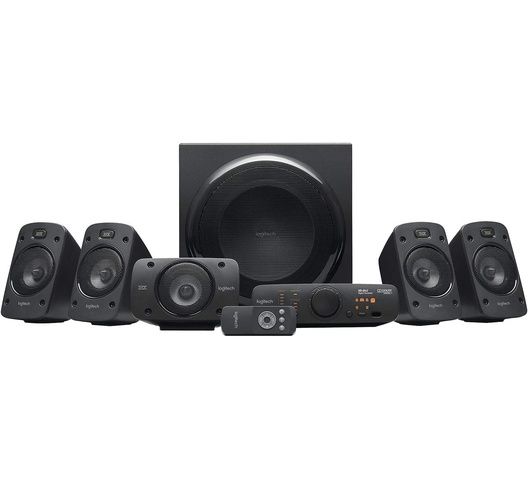 Logitech Z906 5.1 Surround Sound Speaker System - THX, Dolby Digital and DTS Digital Certified - Black 5.1 digital surround sound: Hear every detail in your Dolby Digital and DTS soundtracks the way the studio intended. Sub woofer: 165 Watts