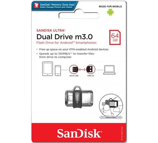   SanDisk Ultra 64GB Dual Drive m3.0 for Android Devices and Computers