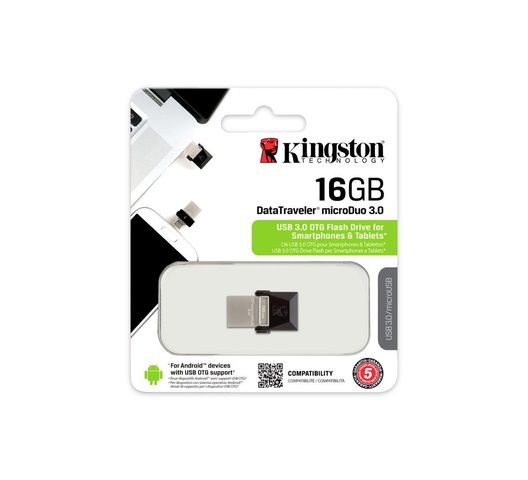   Kingston Digital 16GB Data Traveler MicroDuo USB 2.0 micro USB OTG DTDUO16GB