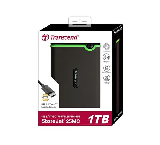 Transcend Storejet 25M3 3.1 External Hard Drive 3.0 USB 1 TB memory