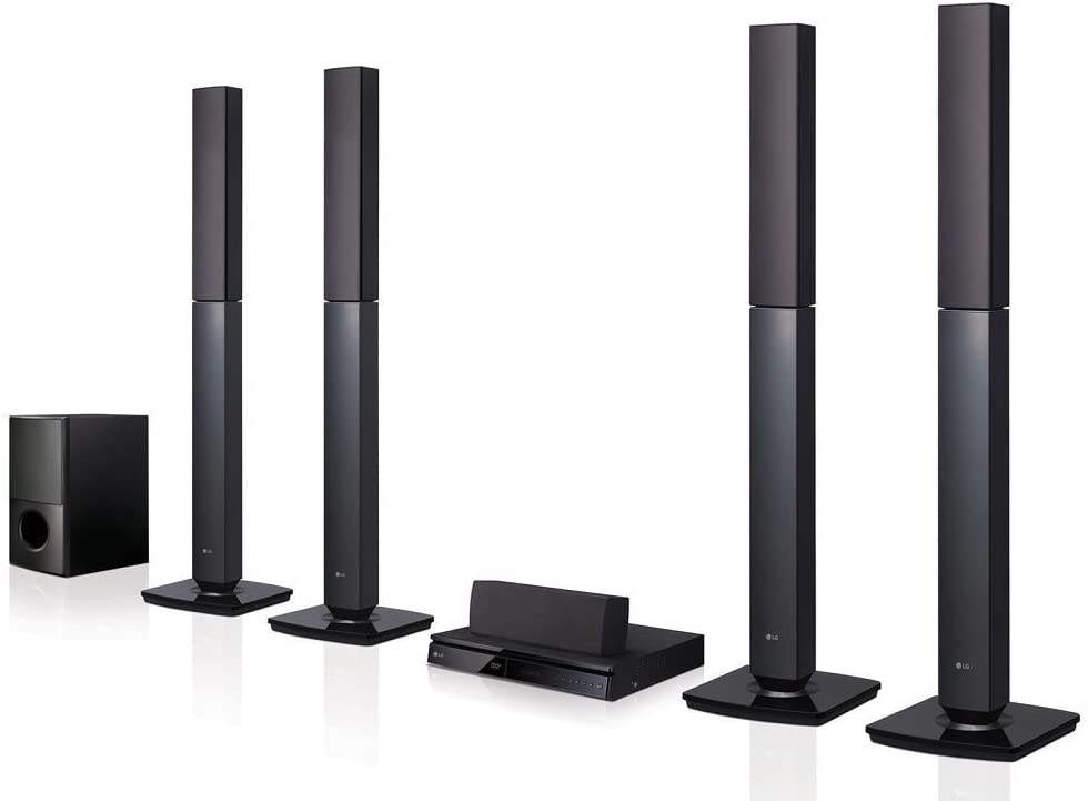 LG LHD657 Bluetooth Multi Region Free 5.1-Channel Home Theater Speaker System w/ Free HDMI Cable, 110-240 Volt. Region Free Home Theater System with PAL/NTSC Support.