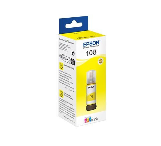 Epson 108 EcoTank Pigment Yellow ink bottle