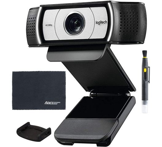 Logitech C930e 1080p HD Webcam with H.264 Compression (960-000971) + External Privacy Shutter + AOM Bundle Kit