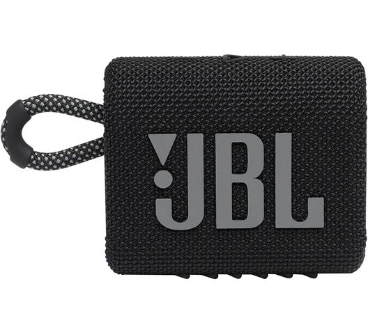 JBL Go 3: Portable Speaker with Bluetooth, Built-in Battery, Waterproof and Dustproof Feature - Black