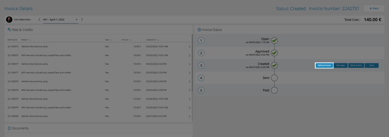 Invoice Refund process