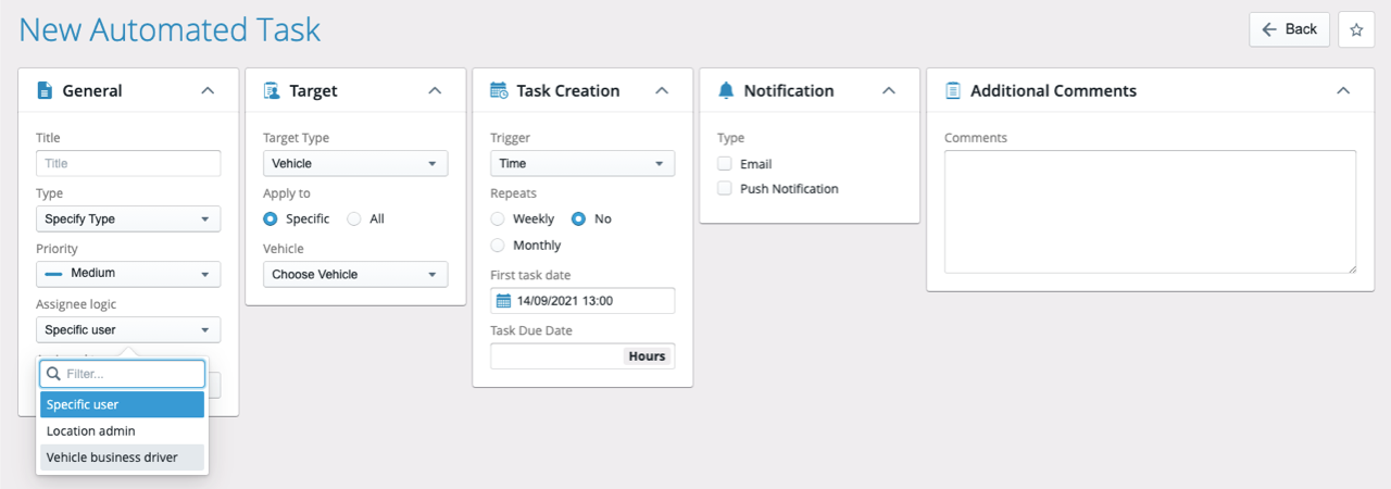 Automated Tasks | Expansion of assignee rules