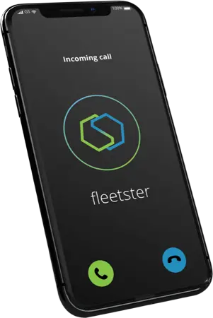 Smartphone screen showing fleetster customer service call