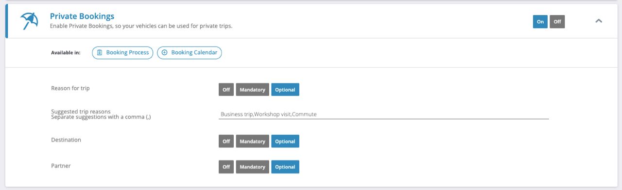 Detalles de los viajes para todos los tipos de reservas 