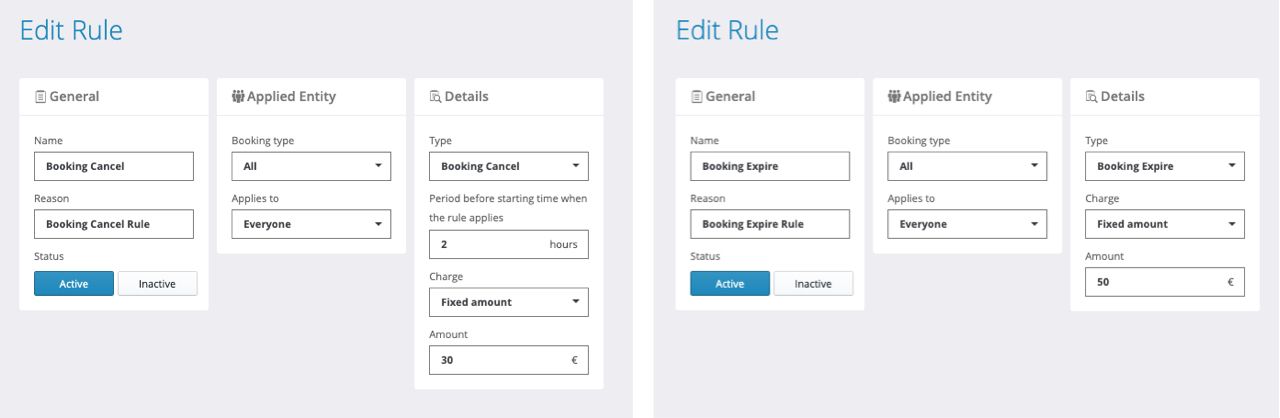 New automated fee options for cancellation and expiration of bookings