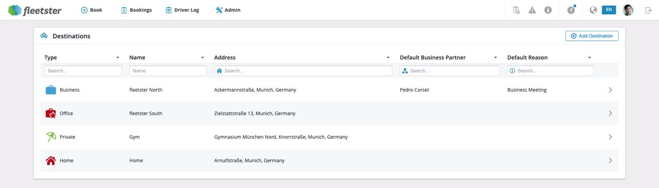 Driver Log Destinations