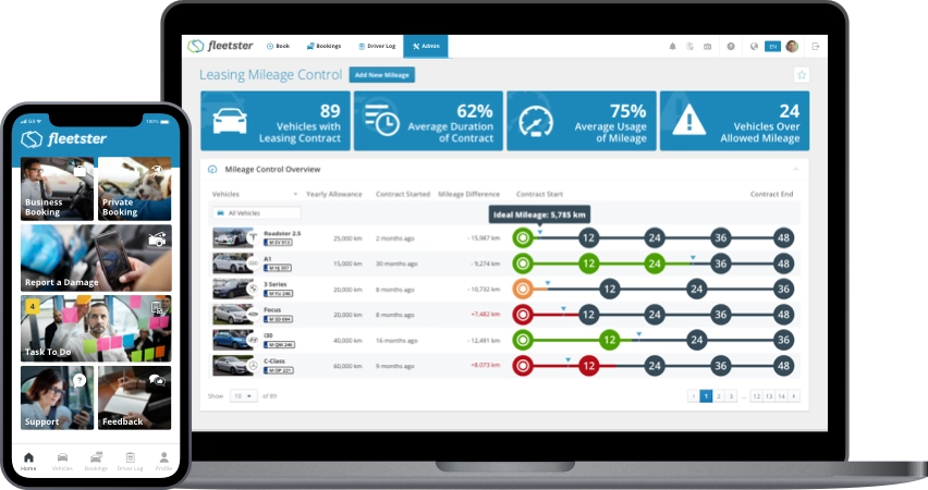 fleetster Fleet Management Software with digital vehicle file
