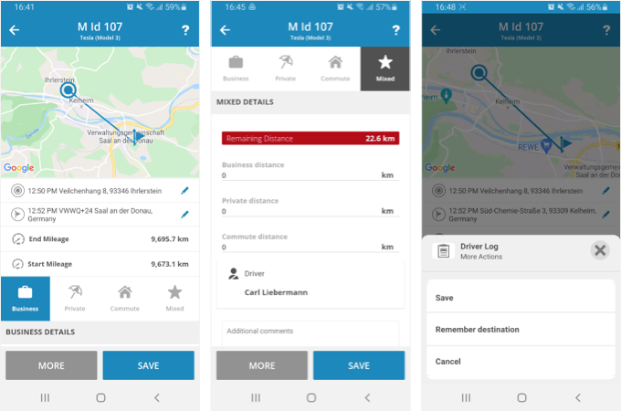 UX-Verbesserungen am Fahrtenbuch in der mobilen App 