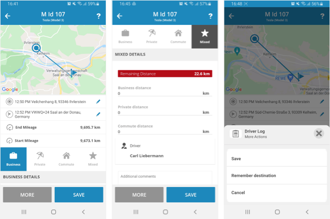 Driver Log UX verbeteringen op de mobiele app 