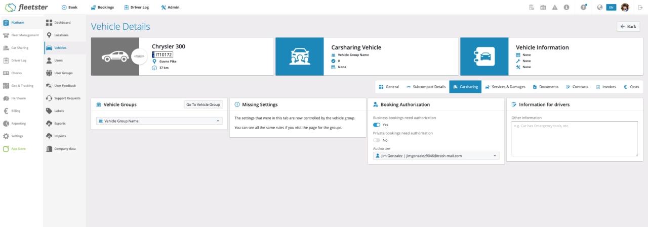 Fahrzeuge Carsharing Tab - React Redesign 